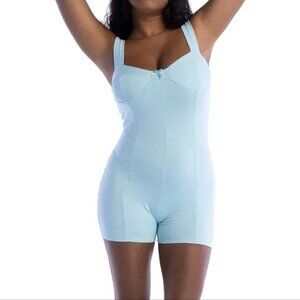 Dyspnea Romper Slip Light Celadon Blue Layering Layers Bow Snug Suit